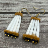 Dentalium Earrings-Lapis Lazuli