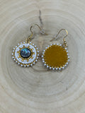 White and Gold Simply Significants Drop Earrings