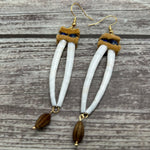 Dentalium Earrings-Silver Berry