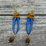 Dentalium Earrings-Gemstone Mix