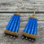 Dentalium Earrings-Lapis Lazuli