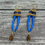 Dentalium Earrings-Gemstone Mix