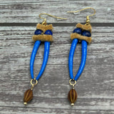 Dentalium Earrings-Gemstone Mix
