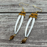 Dentalium Earrings-Silver Berry