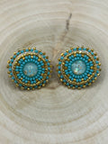 Purple and Aqua Drop Earrings
