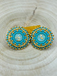 Purple and Aqua Drop Earrings