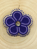Purple Beaded Brooch Clip