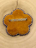 Purple Beaded Brooch Clip