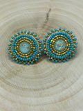 Purple and Aqua Drop Earrings